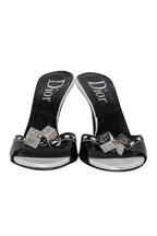 Christian Dior - Black & White Patent Leather Open Toe Pumps w/ Dice Design Sz 11