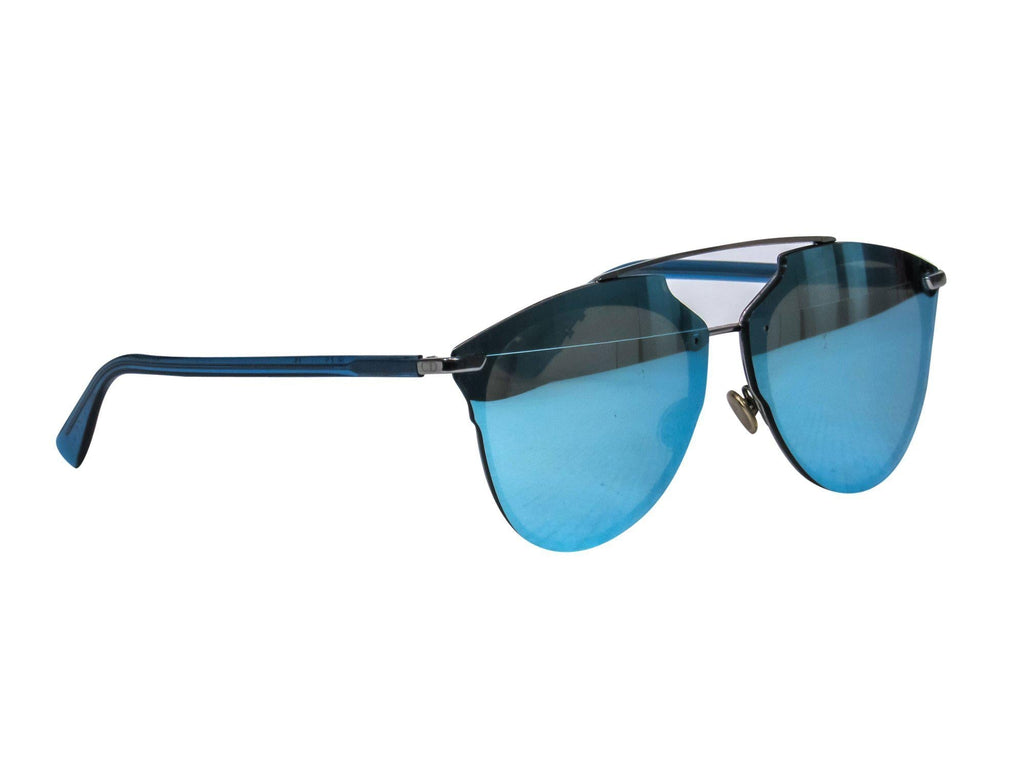 Christian Dior - Blue & Silver Reflective Aviator Sunglasses