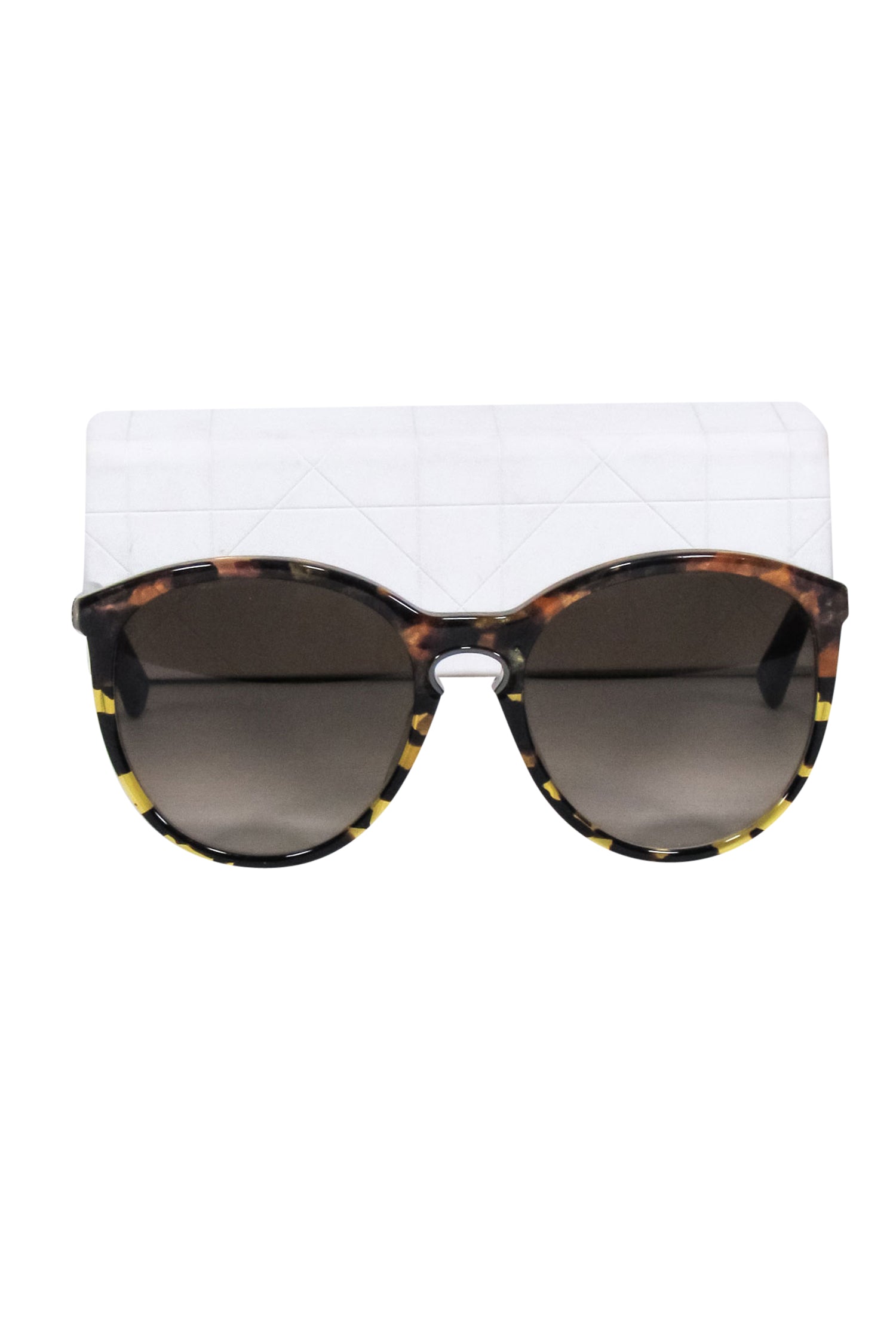 Christian Dior - Brown Tortoise Round Frame Sunglasses