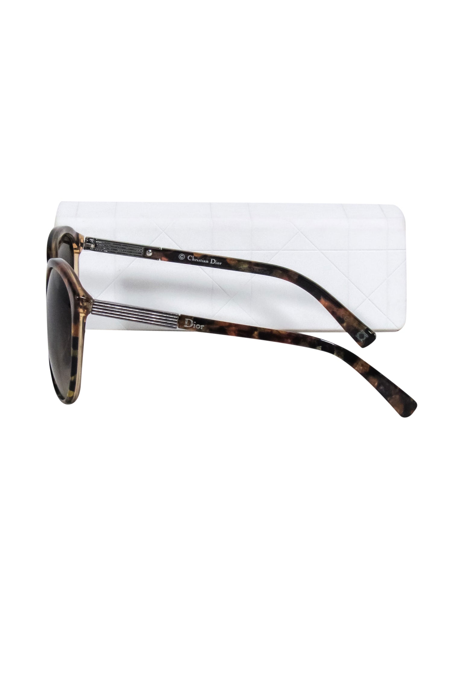 Christian Dior - Brown Tortoise Round Frame Sunglasses