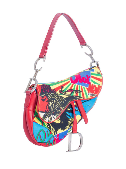 Christian Dior Collectible Rasta Mania Saddle Bag Multicolor