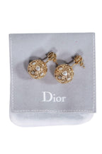Christian Dior - Gold & Pearl Art Deco Resin "Tribales" Earrings