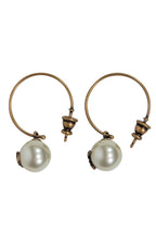 Christian Dior - Gold & Resin Pearl Open Hoop Earrings