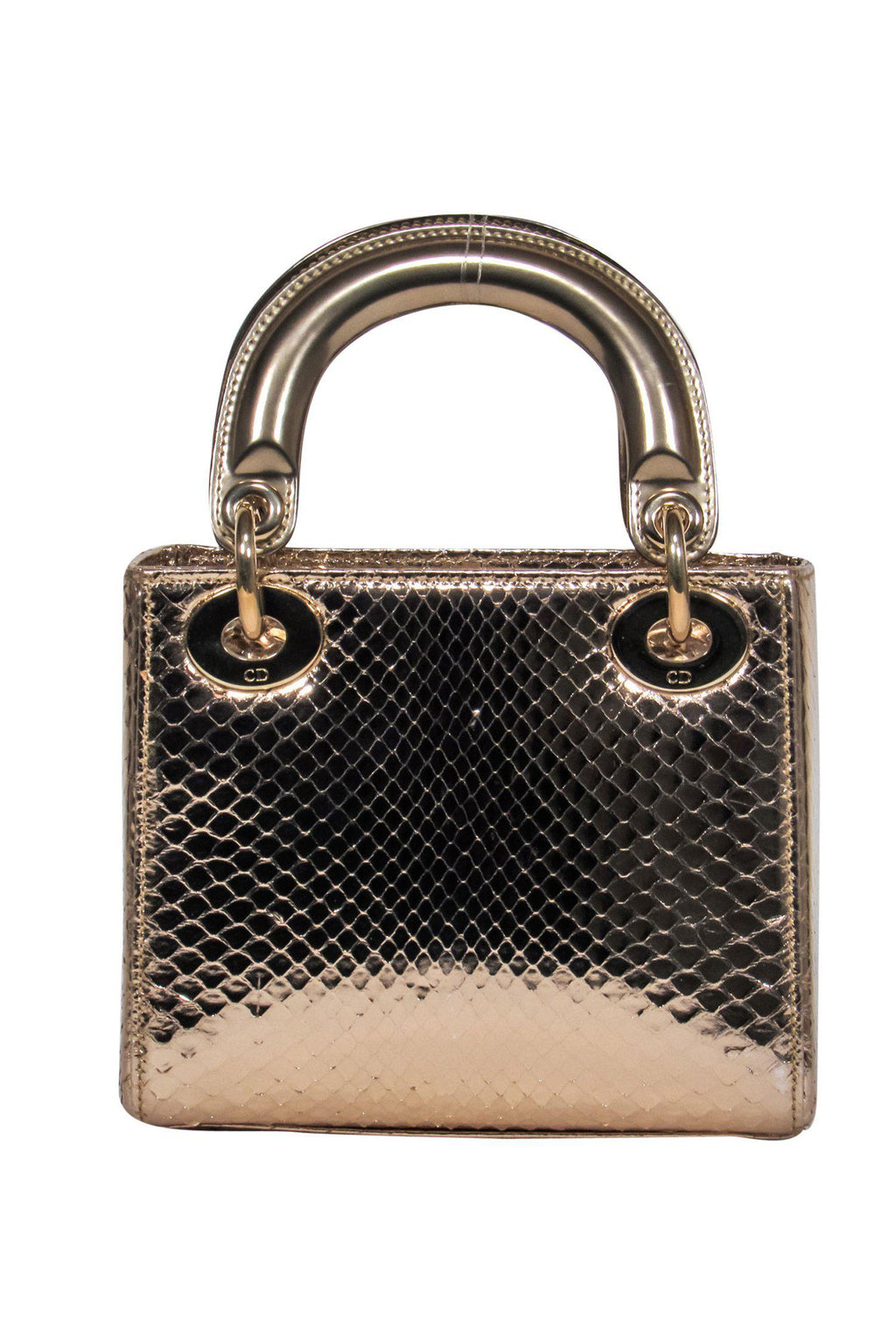 Christian Dior - Gold Snakeskin "Lady Dior" Convertible Crossbody