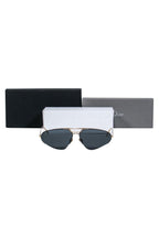 Christian Dior - Gold Thin Teardrop-Style Sunglasses w/ Cutouts