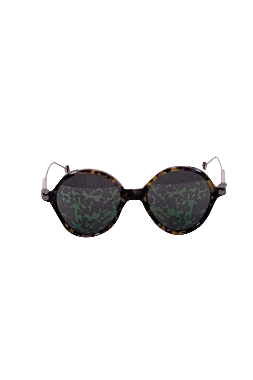 Christian Dior - Green Tortoise Print Round "Umbrage" Sunglasses