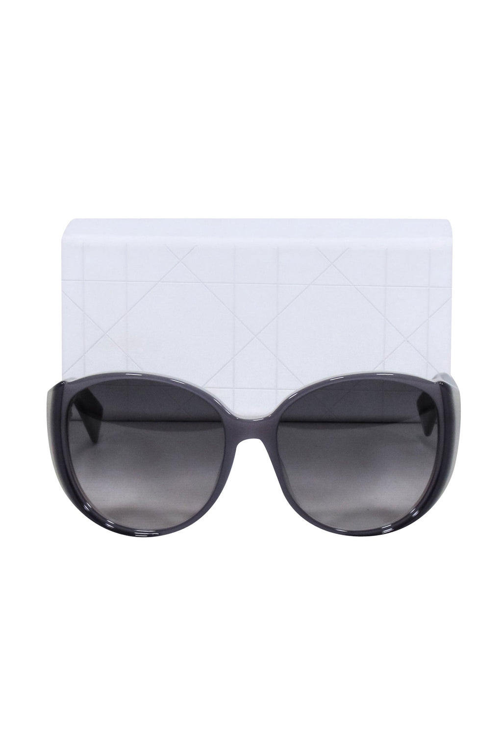 Christian Dior - Grey Large Round Sunglasses w/ Tortoise Legs