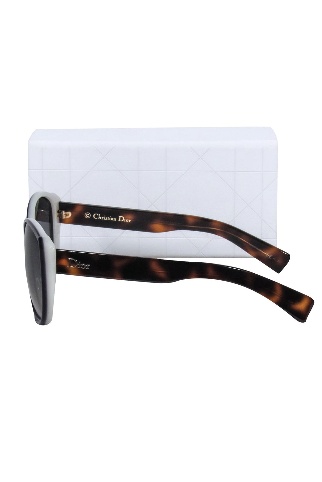 Christian Dior - Grey Large Round Sunglasses w/ Tortoise Legs