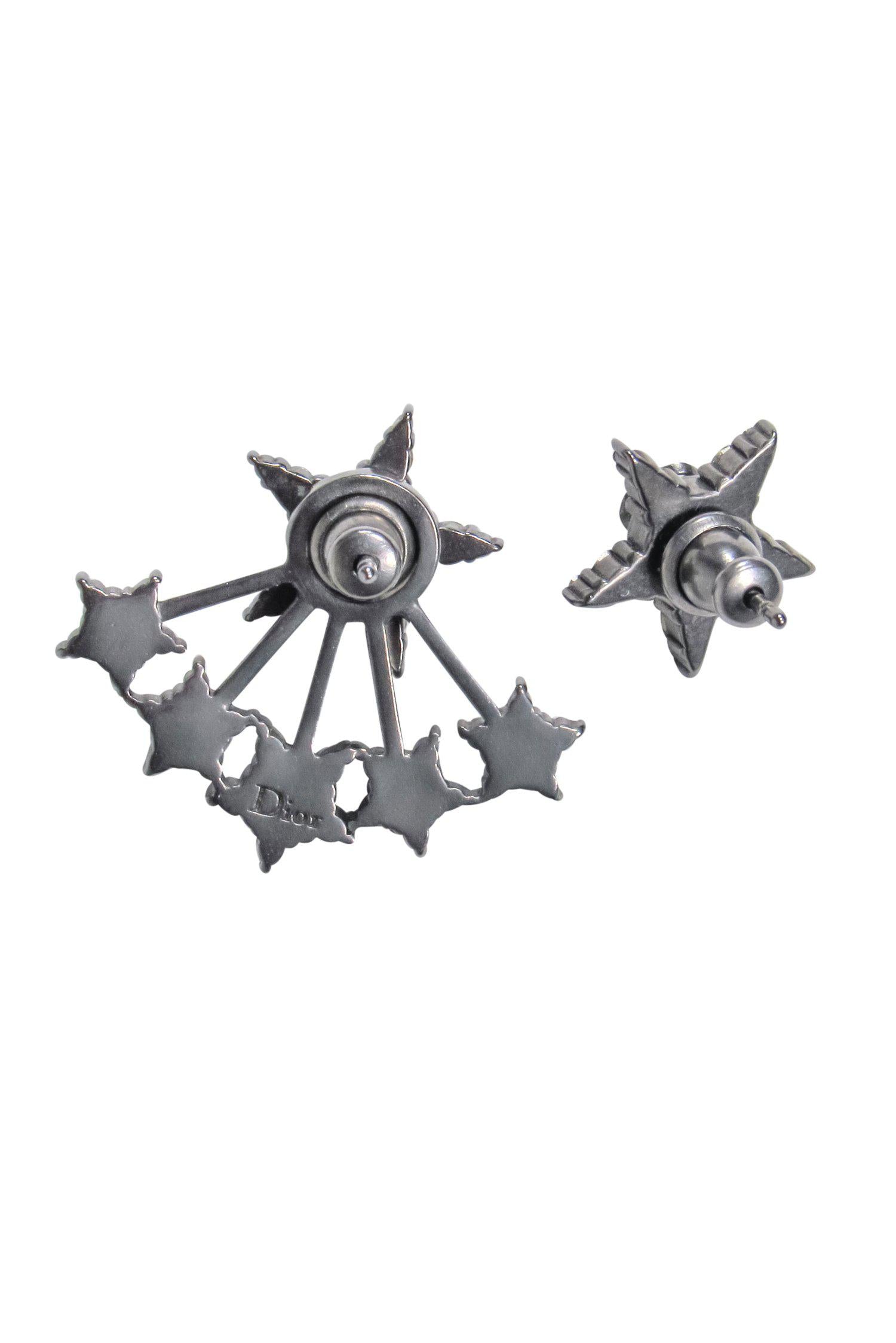 Christian Dior - Gunmetal Blue Star Stud Earrings