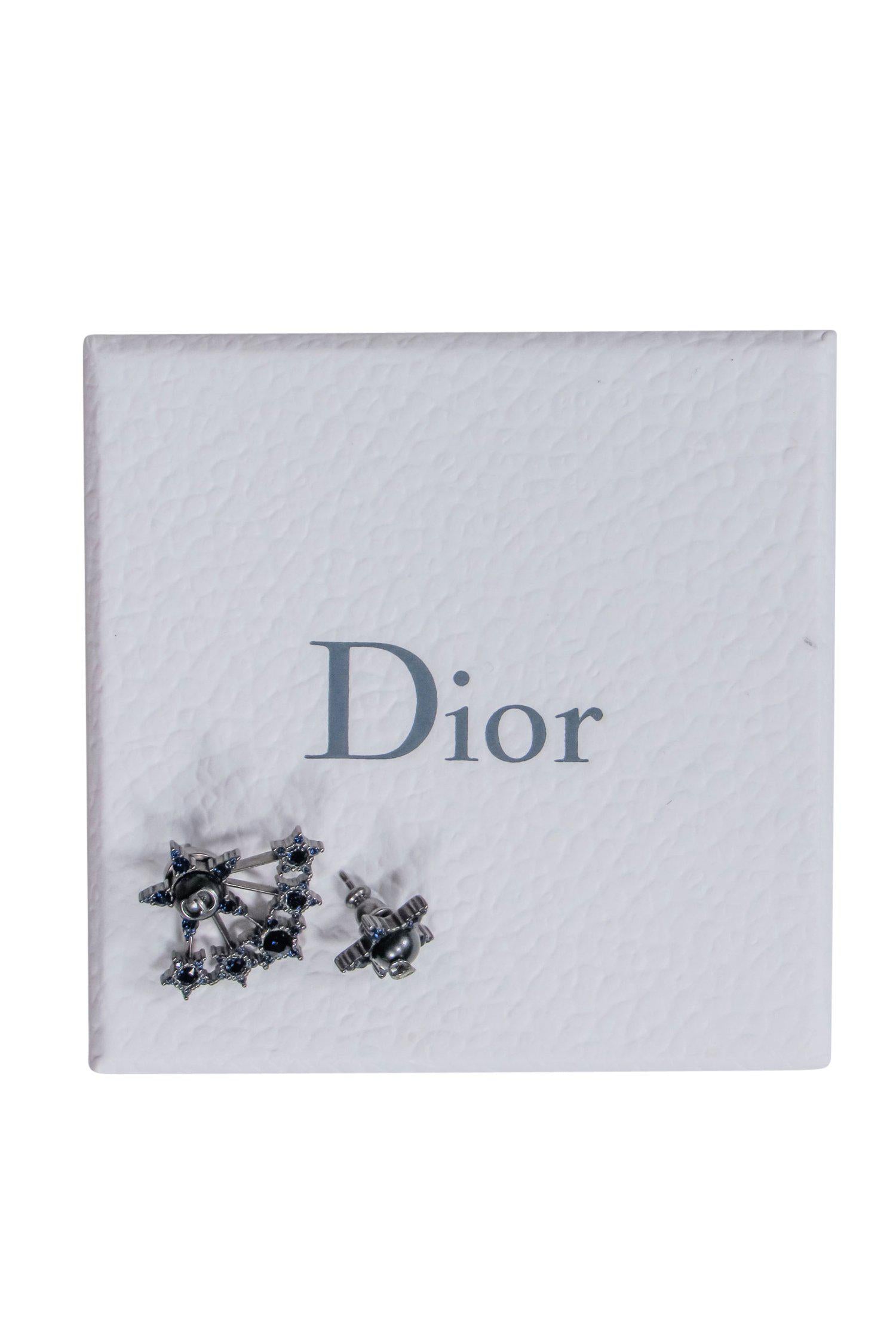 Christian Dior - Gunmetal Blue Star Stud Earrings