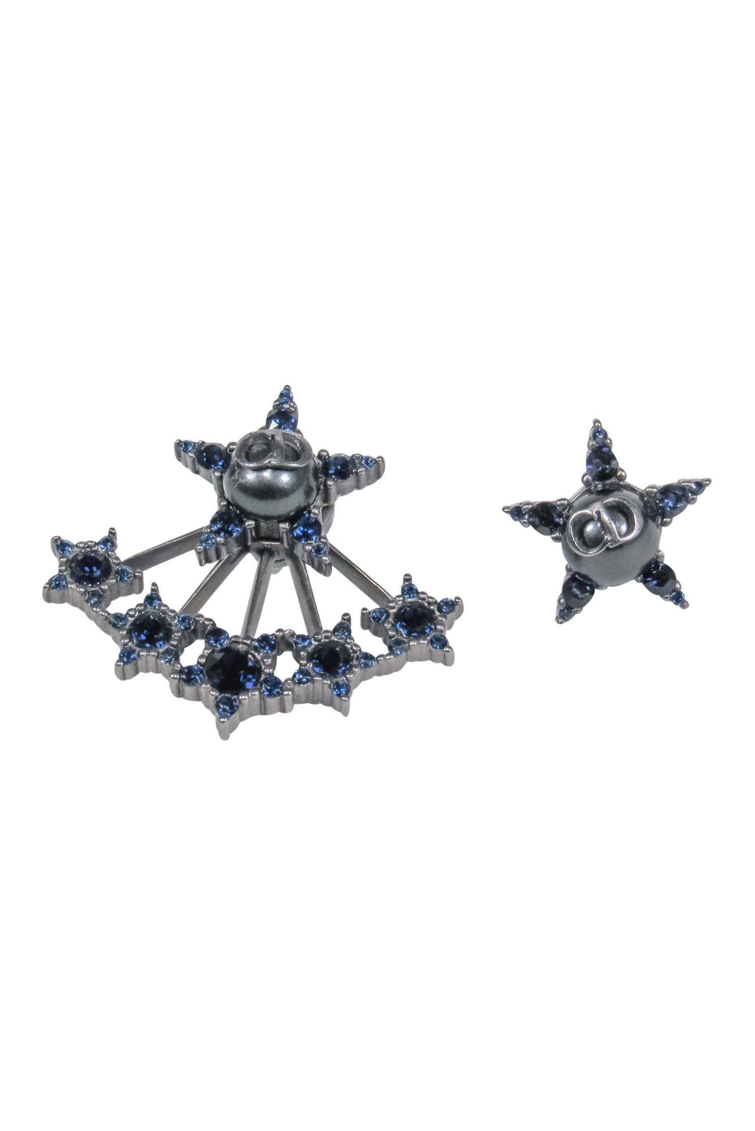 Christian Dior - Gunmetal Blue Star Stud Earrings