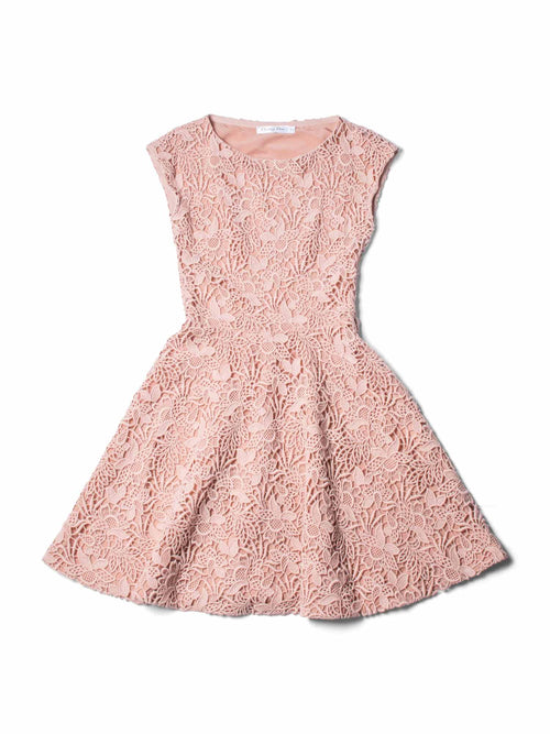 Christian Dior Lace A Line Midi Dress Blush Pink