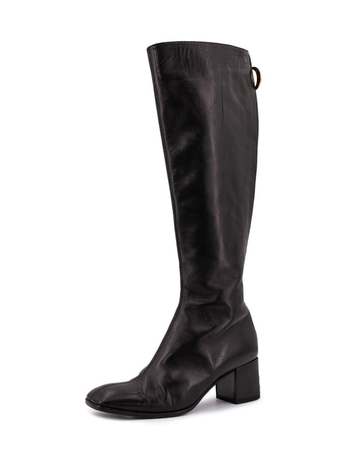 Christian Dior Leather Effrontee Boots Black
