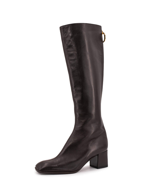 Christian Dior Leather Effrontee Boots Brown