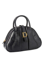Christian Dior Leather Logo Double Saddle Mini Bag Black