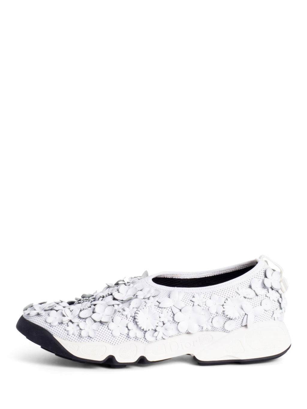 Christian Dior Leather Perforated Floral Fusion Sneakers White
