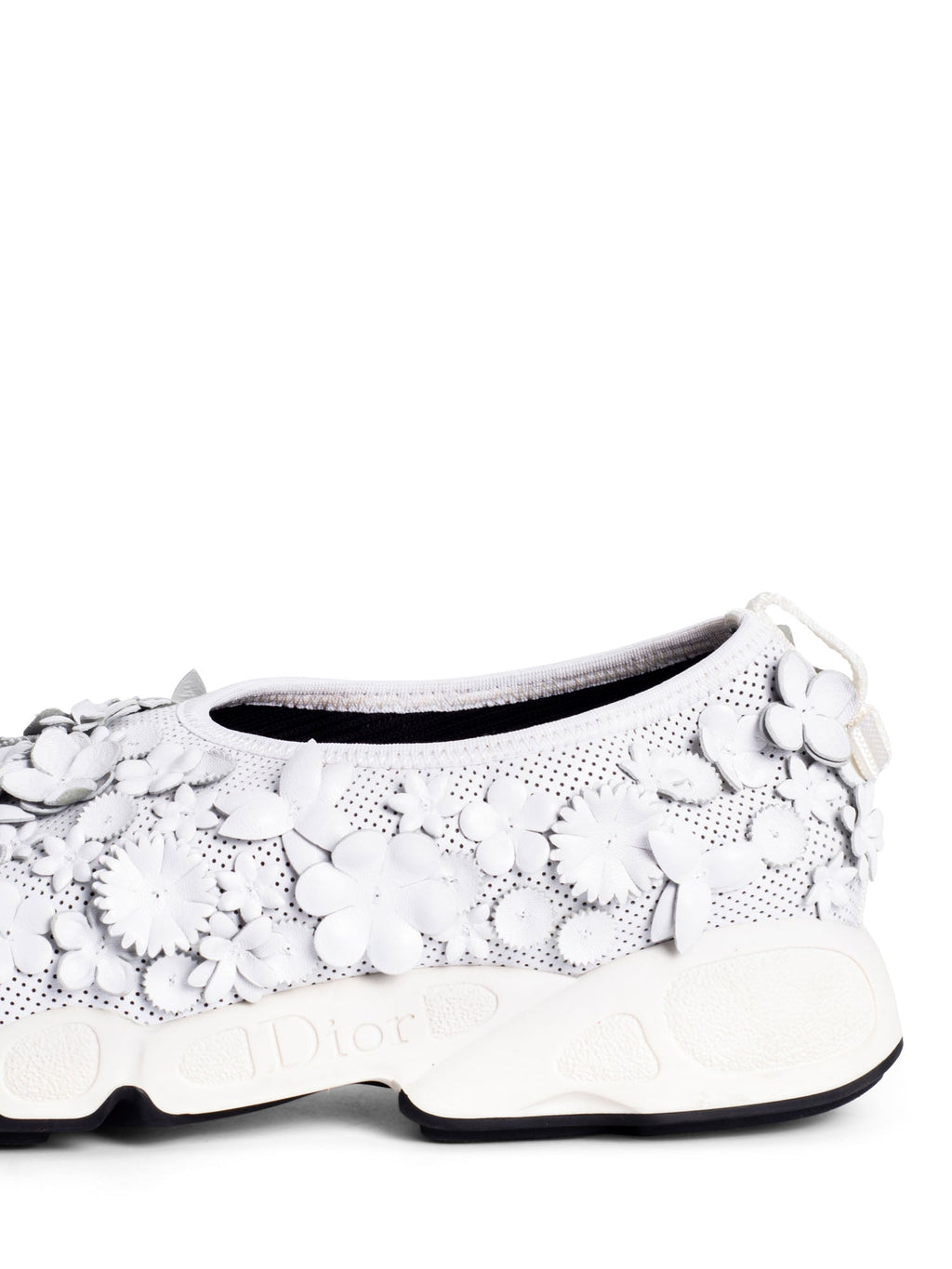 Christian Dior Leather Perforated Floral Fusion Sneakers White