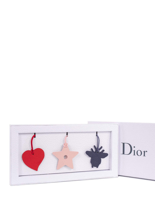 Christian Dior Leather Three Bag Charms Set Multicolor