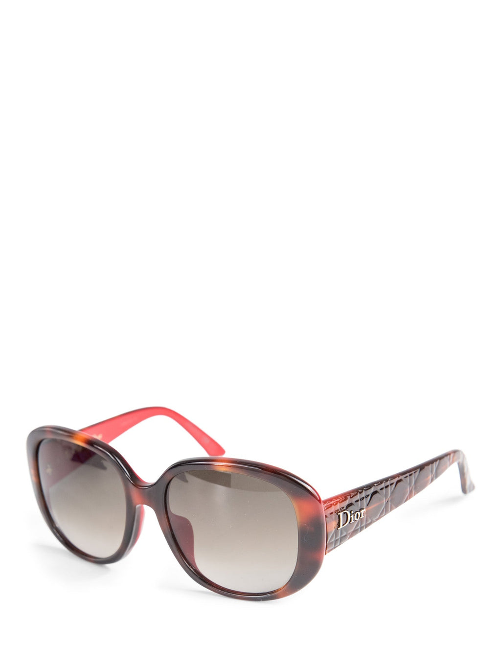 Christian Dior Logo Cannage Sunglasses Brown Red