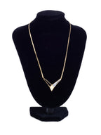 Christian Dior Logo Crystal Large Chevron Pendant Necklace Gold Black