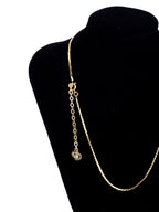 Christian Dior Logo Crystal Small Chevron Pendant Necklace Gold