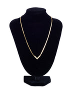 Christian Dior Logo Crystal Small Chevron Pendant Necklace Gold