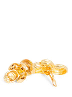 Christian Dior Logo Gripoix Clip On Earrings Gold Red