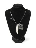 Christian Dior Logo Surf Necklace Silver