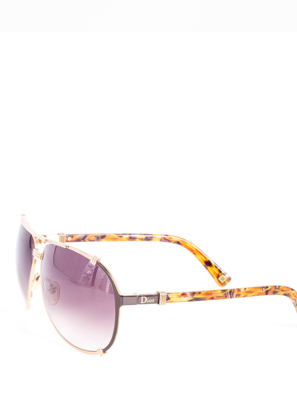 Christian Dior Logo Tortoise Aviator Sunglasses
