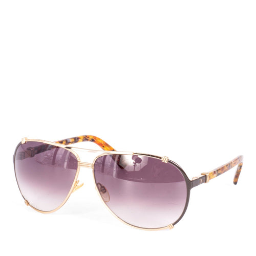 Christian Dior Logo Tortoise Aviator Sunglasses
