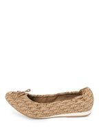 Christian Dior Oblique Logo Embroidered Ballet Flats Beige