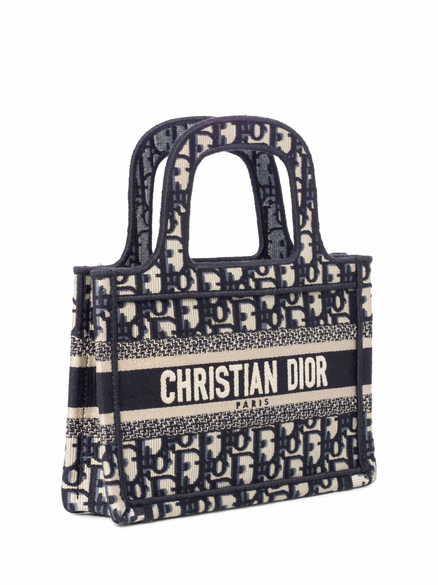 Christian Dior Oblique Mini Book Bag Blue White