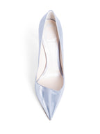 Christian Dior Patent Leather Pointy Toe Pumps Silver