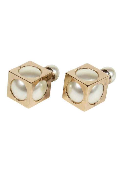 Christian Dior - Pearl Resin & Gold Square