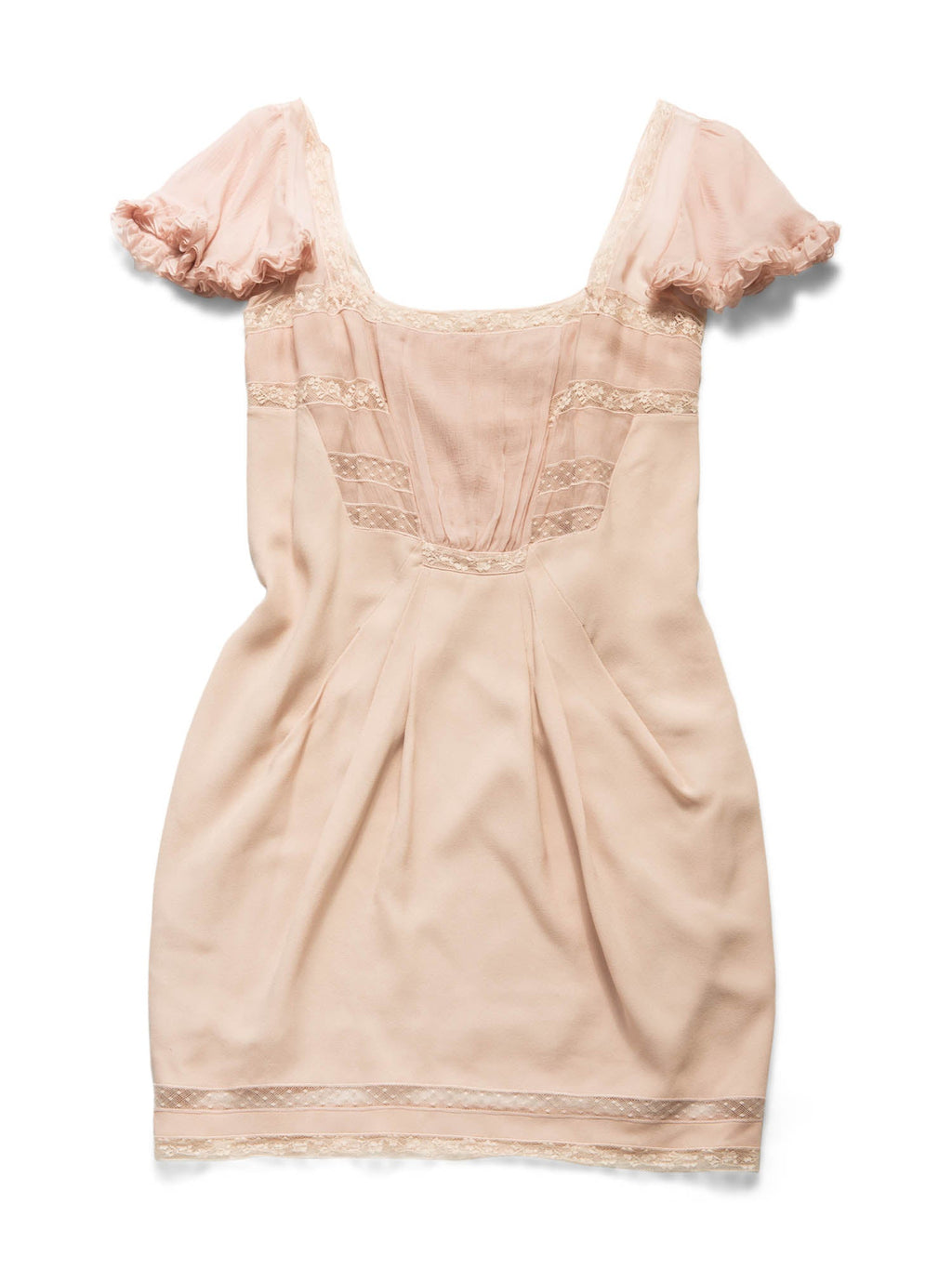 Christian Dior Silk Lace Mini Dress Blush Pink