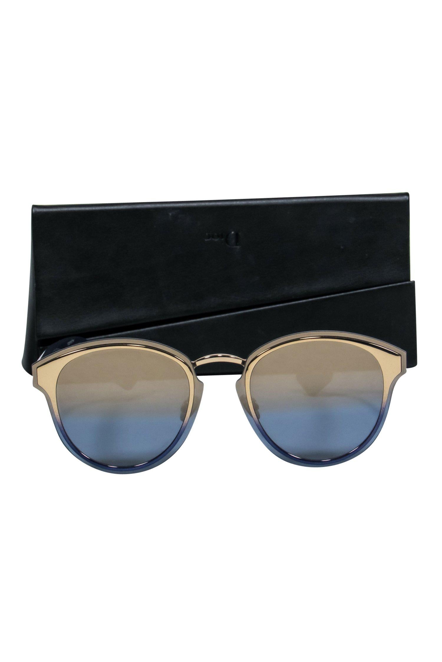 Christian Dior - Smokey Blue & Gold Ombre Reflective Sunglasses