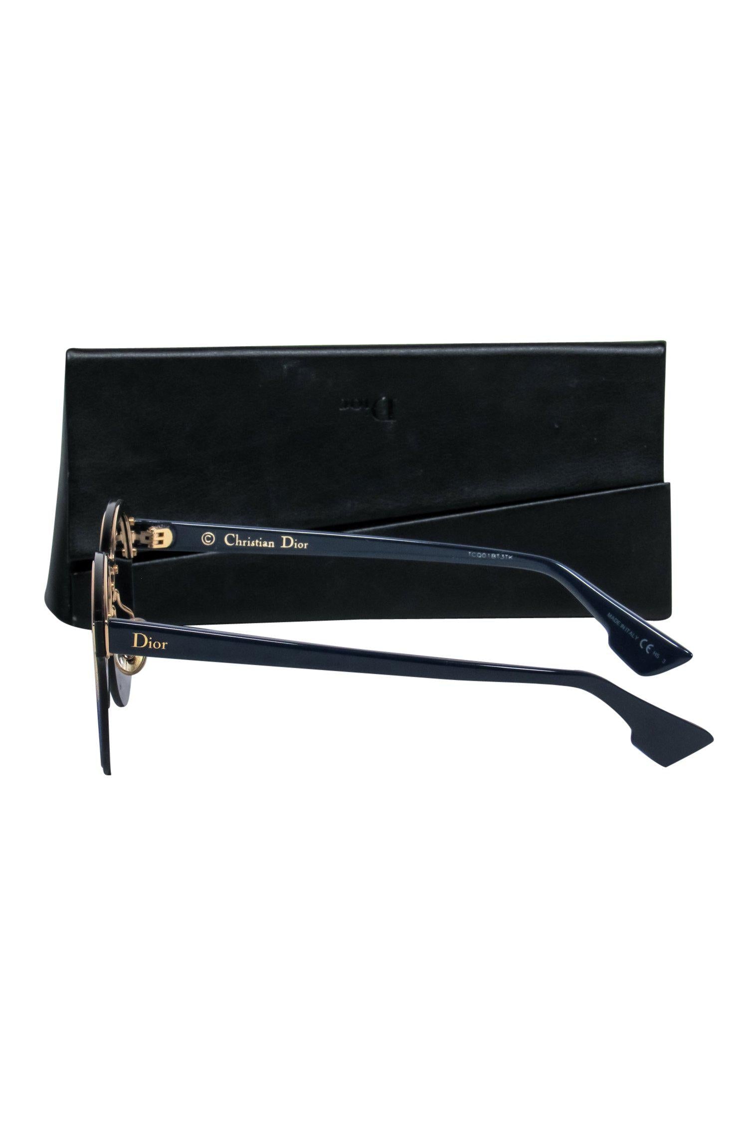 Christian Dior - Smokey Blue & Gold Ombre Reflective Sunglasses