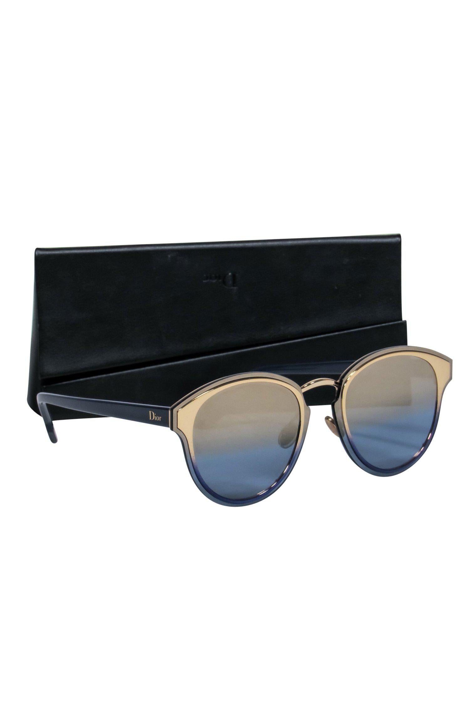 Christian Dior - Smokey Blue & Gold Ombre Reflective Sunglasses
