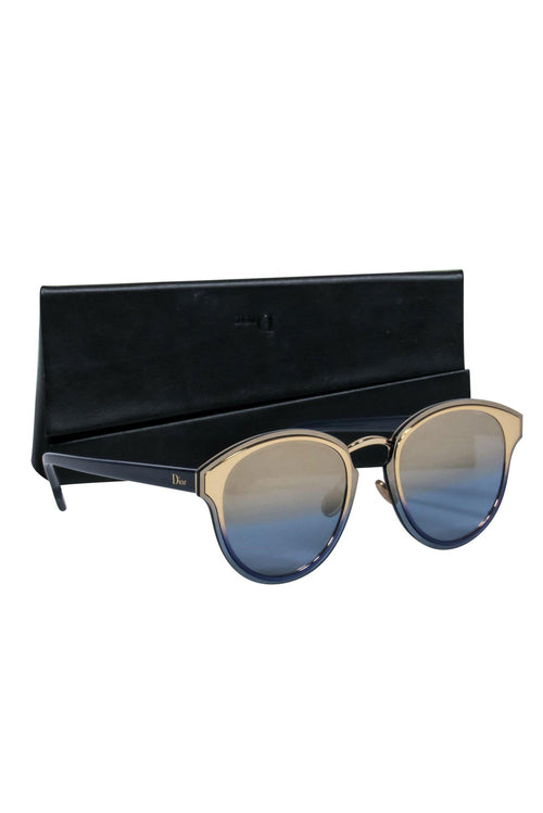 Christian Dior - Smokey Blue & Gold Ombre Reflective Sunglasses
