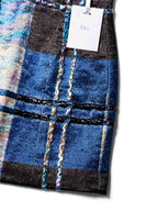 Christian Dior Sparkly Metallic Knit Mini Skirt Blue Black