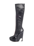 Christian Dior Stretchy Leather Vision Platform Boots Black