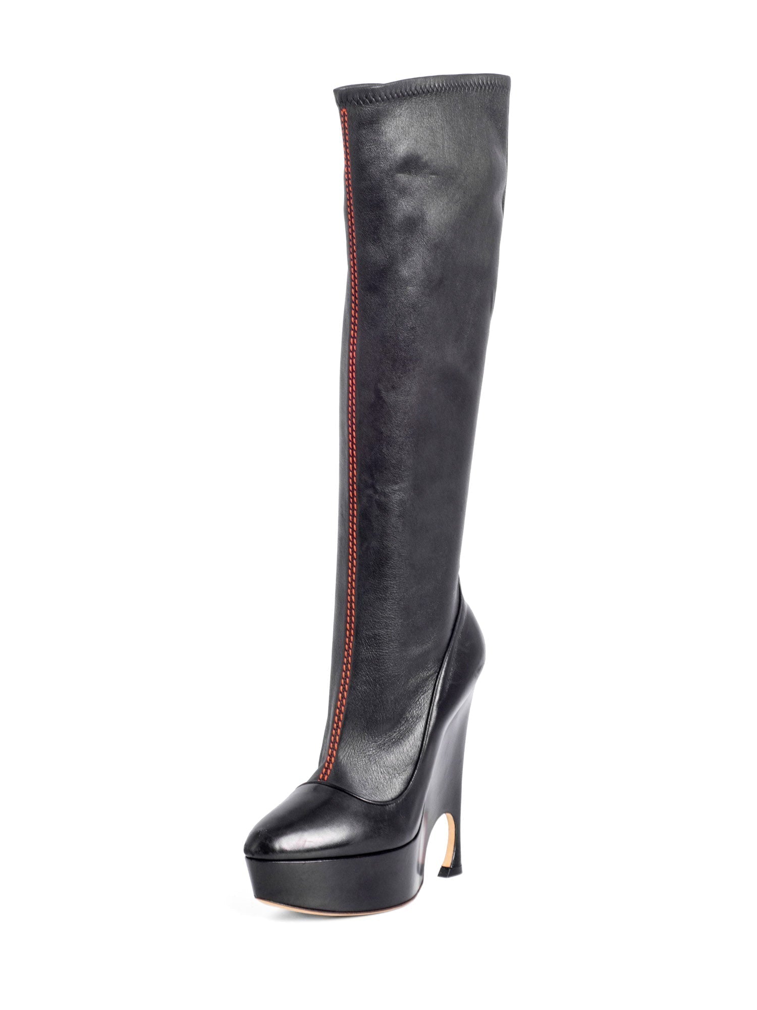 Christian Dior Stretchy Leather Vision Platform Boots Black