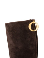 Christian Dior Suede Leather Lady D Boots Brown