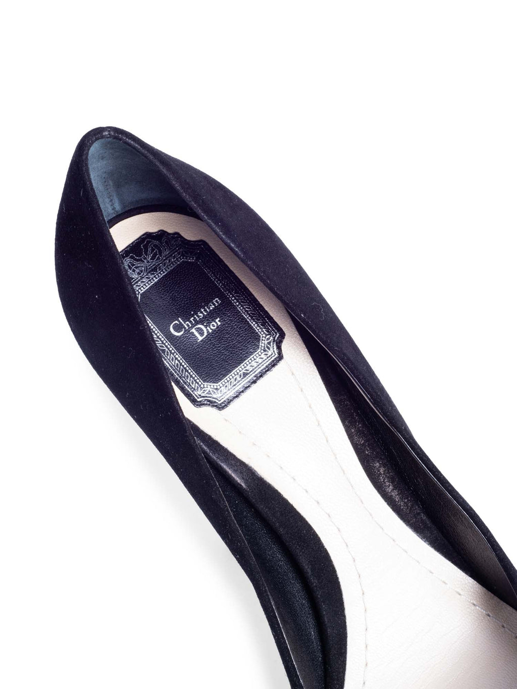 Christian Dior Suede Platform Peep Toe Ombre Heels Black