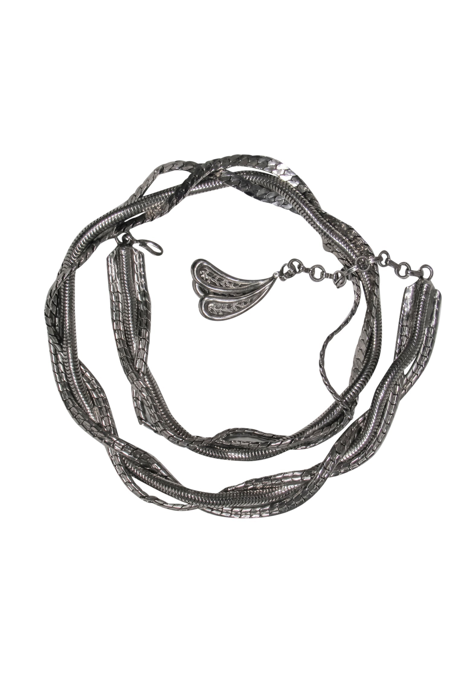 Christian Dior - Vintage Silver Triple Woven Chain Belt