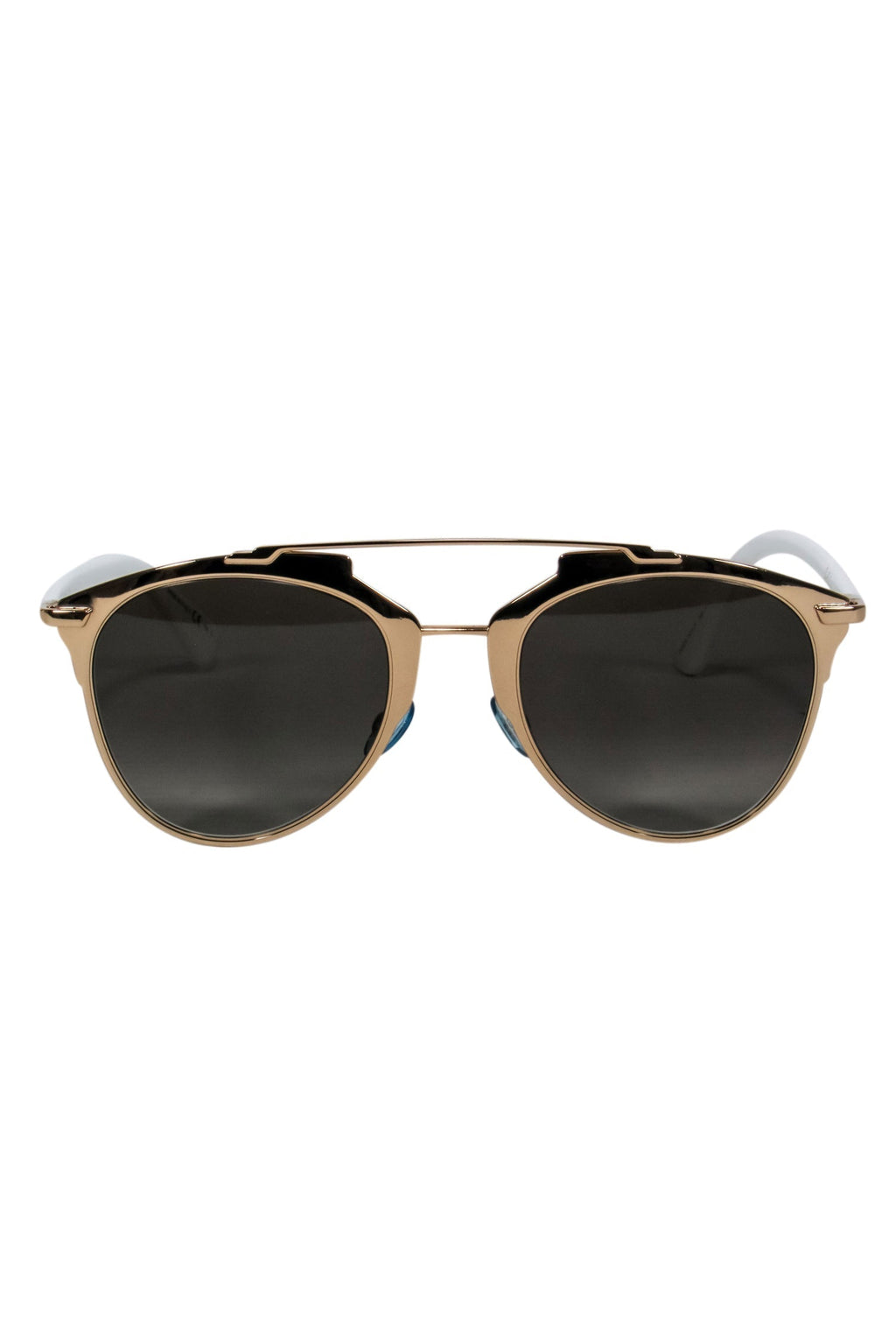 Christian Dior - White & Gold Aviator Sunglasses