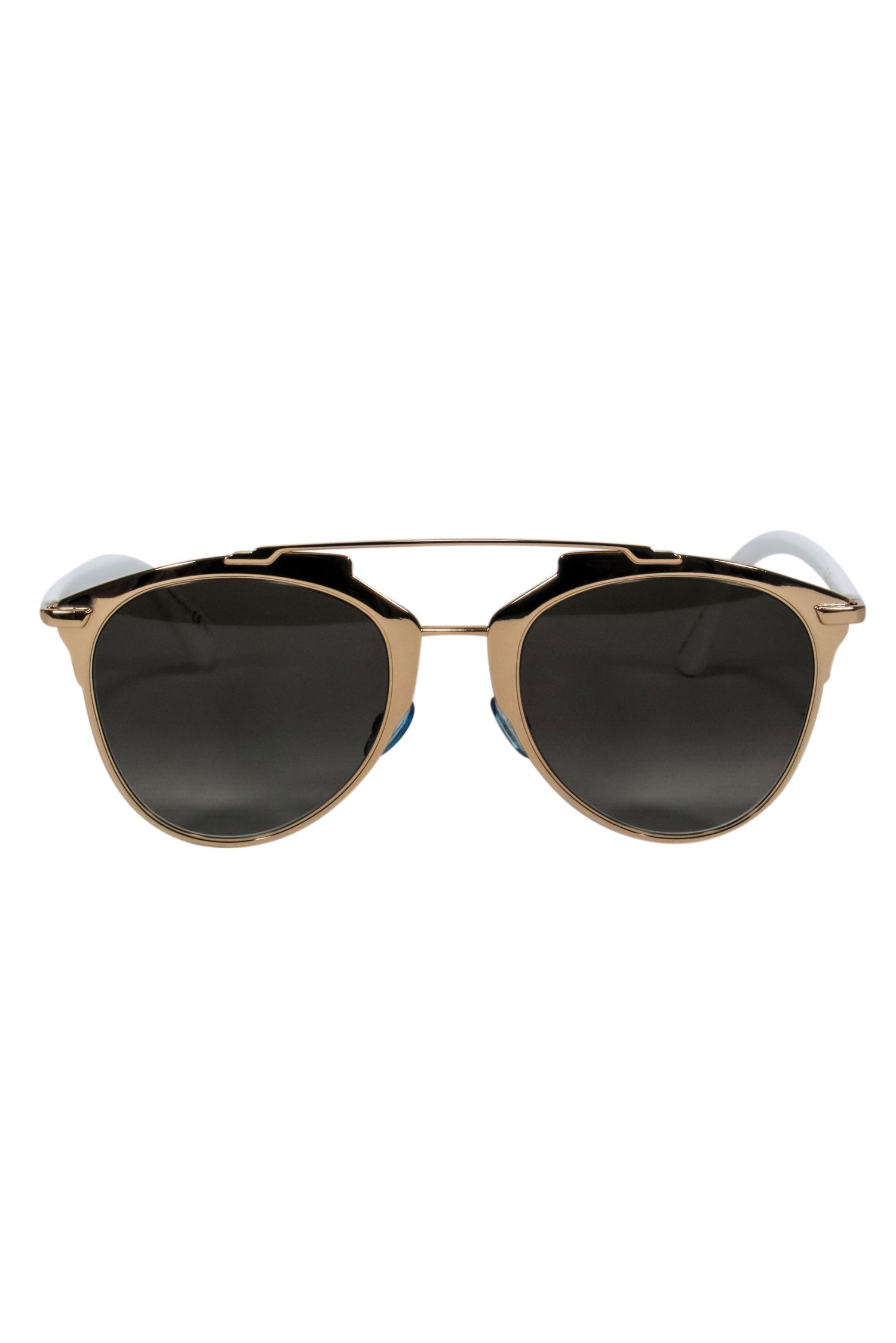 Christian Dior - White & Gold Aviator Sunglasses