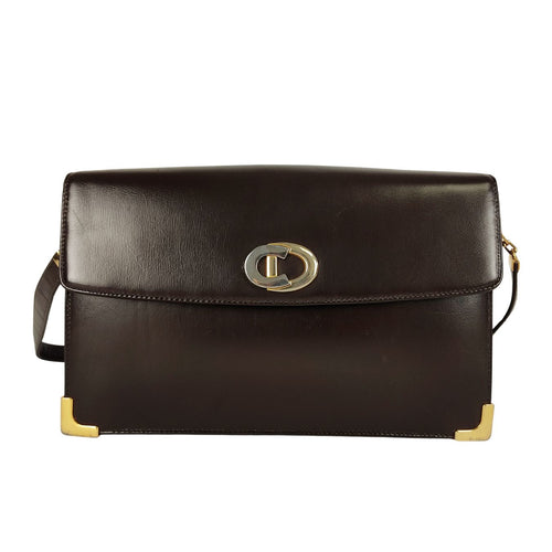 DIOR Christian vintage shoulder bag in brown leather