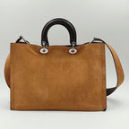 DIOR Christian Lady two-tone suede tote bag