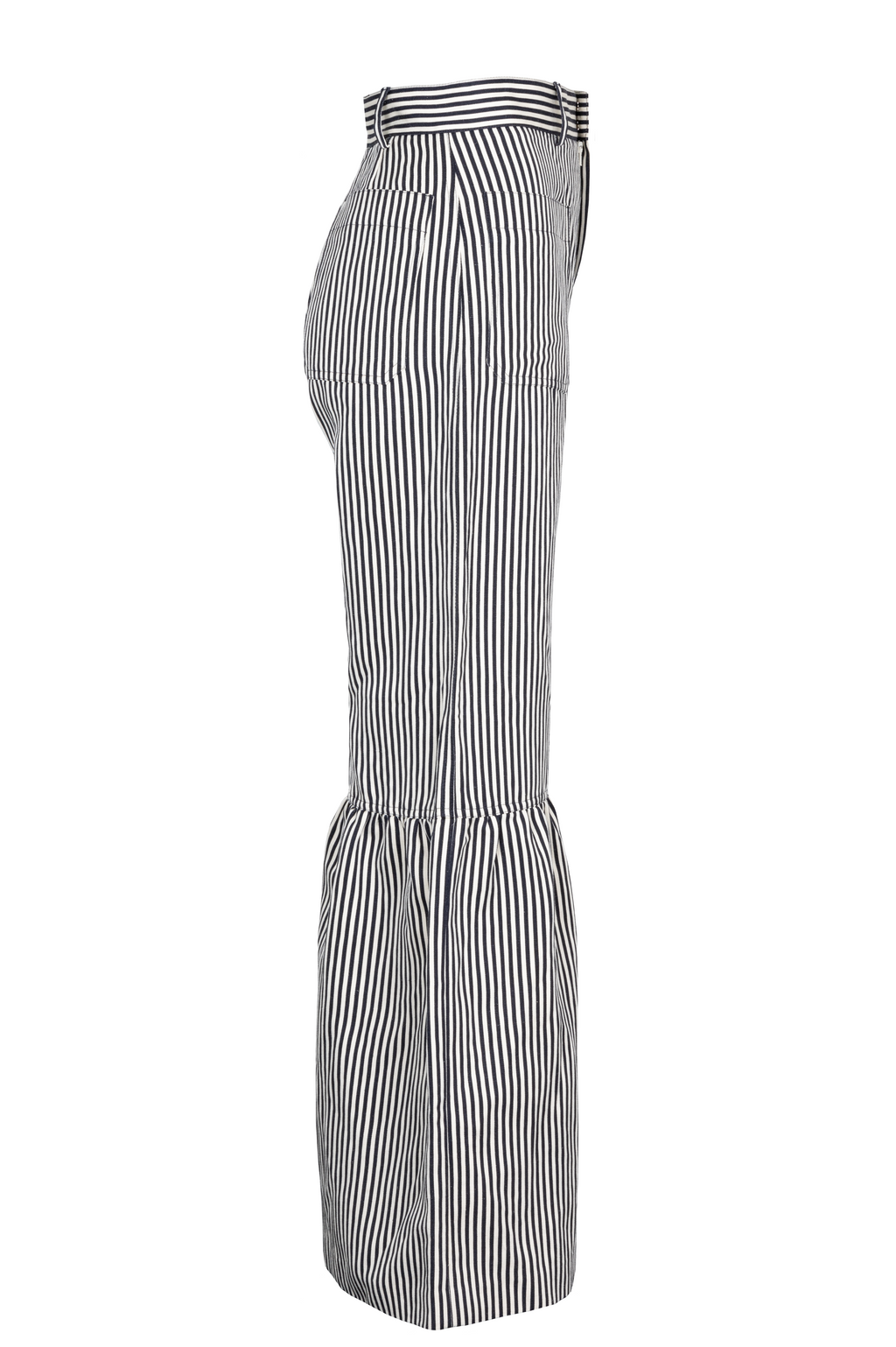 CHRISTIAN DIOR Flared Pants Striped Black White